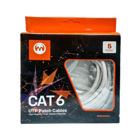 كابل شبكة LAN Cat6 من Microdigit بطول 5 أمتار - كابل شبكة متين وعالي السرعة