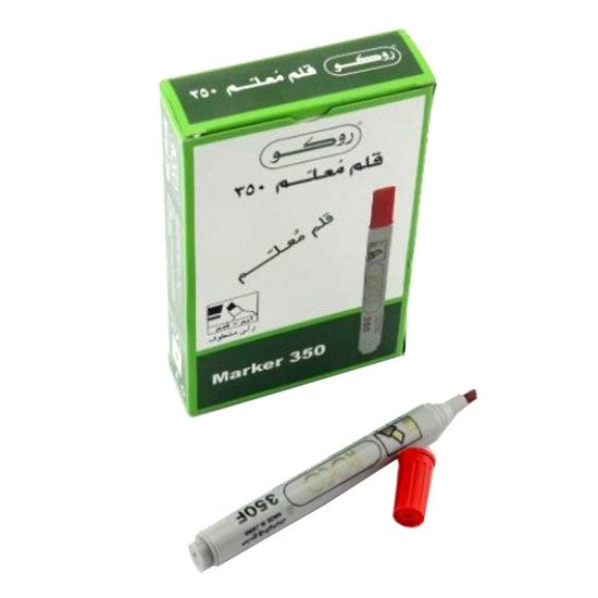 قلم ماركر روكو ثابت ،3 مم - 1.5 ،رأس مشطوف العلبة 12 حبة ،أحمر	