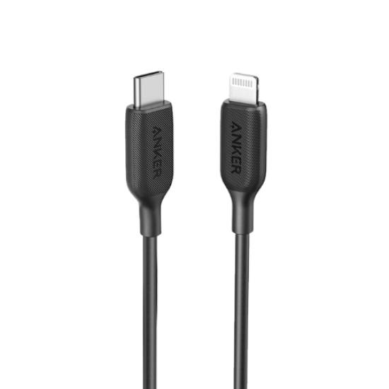 كابل أنكر باورلاين III USB-C مع موصل لايتنينج أسود 3 أقدام